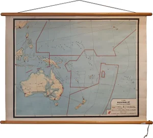 Vintage Wall Chart of Australia, 1949