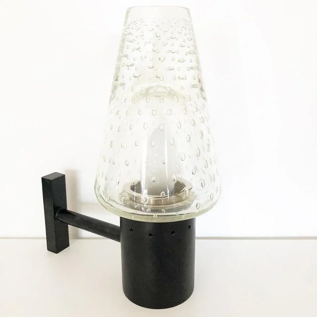 Sconce in Sommerso Murano Glass & Black Metal from Seguso, 1960s For Sale - Image 4 of 5