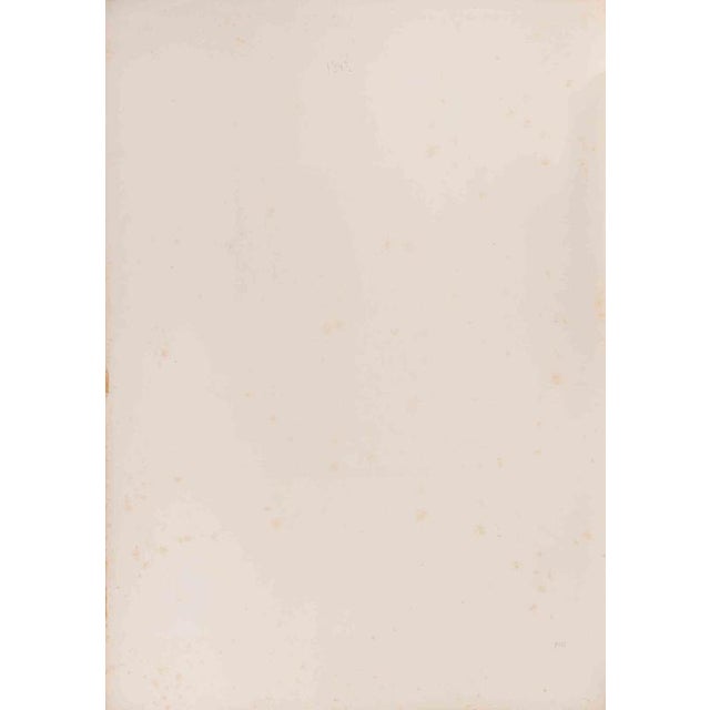 Lithograph on laid paper. Signed and dated in the plate. Image dimension: 25x20 cm. A finely detailed lithograph by...