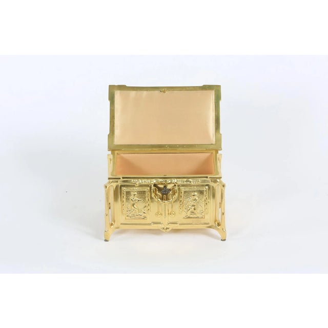 Gilt Dore Bronze Metal Footed Covered Box For Sale - Image 4 of 10