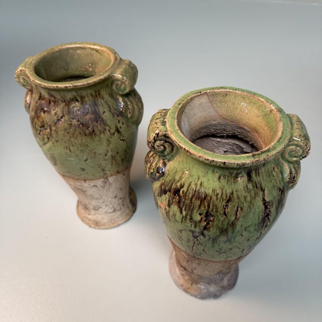 Brown Vintage Ceramic Vases, Calabria, Italy, 1950s, Set of 2 For Sale - Image 8 of 11