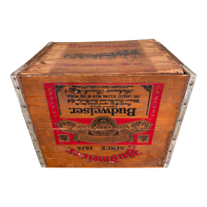 Vintage Budweiser Wooden Beer Crate With Original Graphics – Anheuser-Busch, C. 1940s–1950s