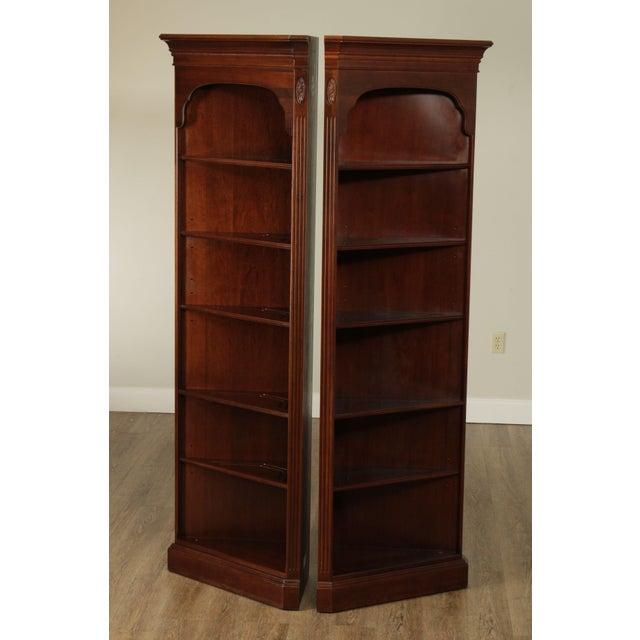 Ethan Allen Court Collection Pair Corner Open Bookcases Chairish