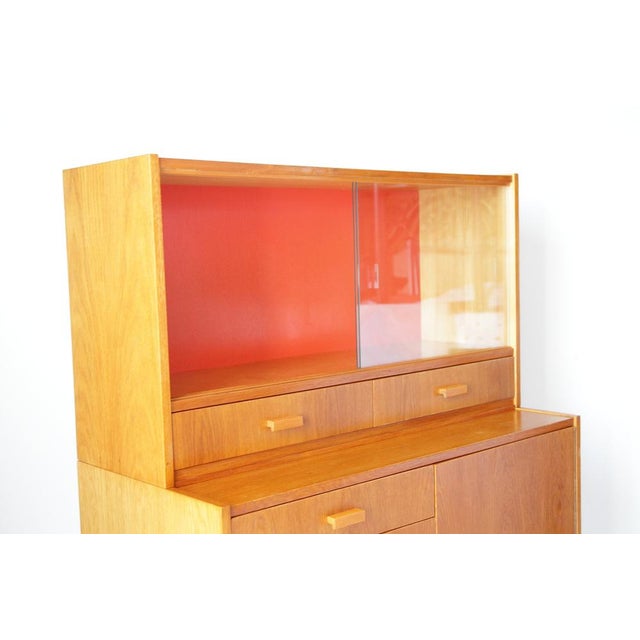 Lovely oak veneered sideboard with contrasty complementing bookcase. Restored. Thoroughly cleaned inside out, surface...