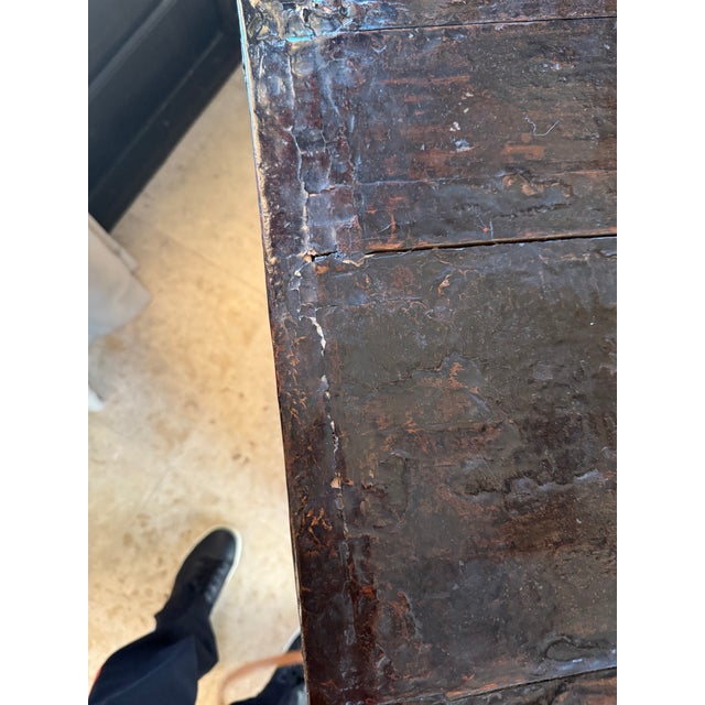 Wood 1930s Chinese Black Chinoiserie Painted Cabinet, Adapted for Media For Sale - Image 7 of 13