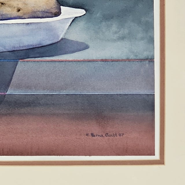 Paint Still Life Potato Vegetable Watercolor Painting Signed Earl Rema Ault For Sale - Image 7 of 9