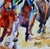 Glass Outsider Folk Art Horse Racing Watercolor by Ron Krajewski For Sale - Image 7 of 9