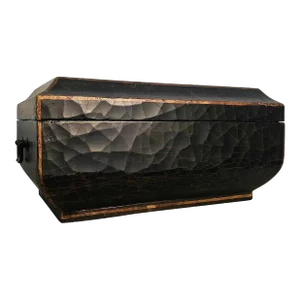 Late 20th Century Hilda Flack Style Chinoirsiere Crackle Finish Hinged Box