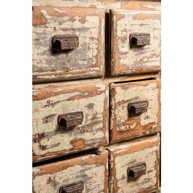 Antique Primitive Chippy Paint Apothecary Cabinet For Sale In Chicago - Image 6 of 9