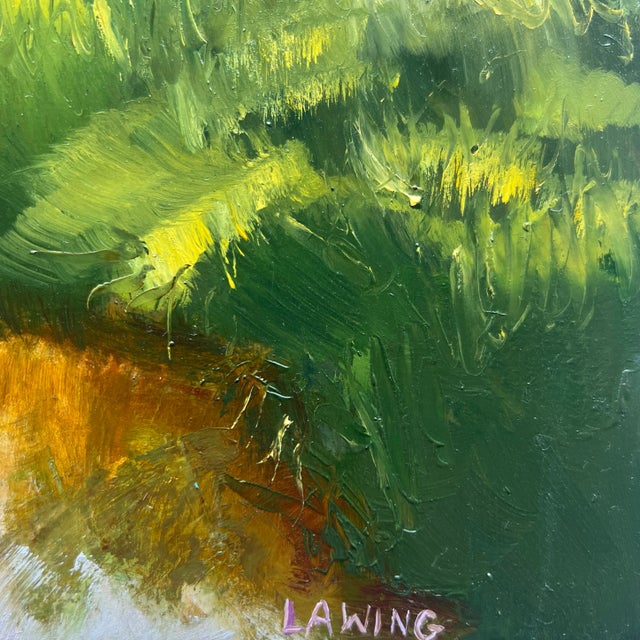 Peaceful mountain valley scene, based on memories of summer trips to Banner Elk, North Carolina. One-of-a-kind original...