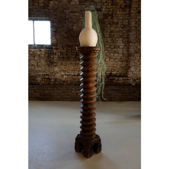 19th-Century French Carved Wine Press Screw Pedestal, 1890 For Sale - Image 13 of 18