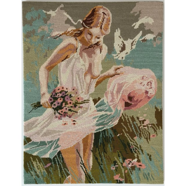 Finished “Libertine” Needlepoint (unframed) is a 100% cotton canvas created by SEG de Paris, manufactured in France. The...