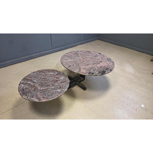 1980s Marble Two-Tier Pivoting Top Coffee Table from Roche Bobois, 1980s For Sale - Image 5 of 12