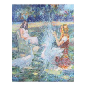 'Peacocks' by Anton Sipos, 1974, Ecole De Paris, Salon D'Automne, Salon Des Artistes Français, Carmel