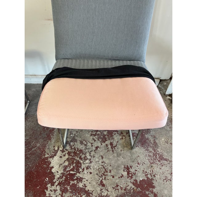 Mid Century Milo Baughman for Thayer Coggin Thin Chrome Dining Chairs For Sale In New York - Image 6 of 8