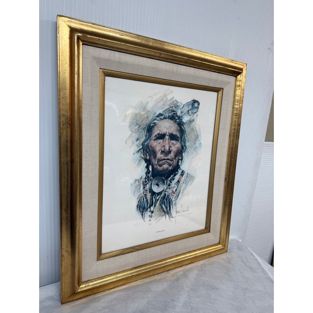 Design Plus Gallery presents a Signed Lithograph of Sitting Eagle by Harley Brown. The piece depicts a member of the...
