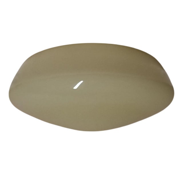 Vintage German Ceiling Lamp with Cream-Colored Glass Shade from HP-Leuchten, 1960s For Sale