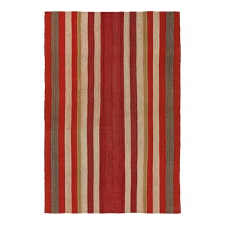 Vintage Persian Kilim in Red With Multicolor Stripes by Rug & Kilim For Sale