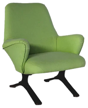 Mid-Century Italian Green Lounge Chair from Tecno