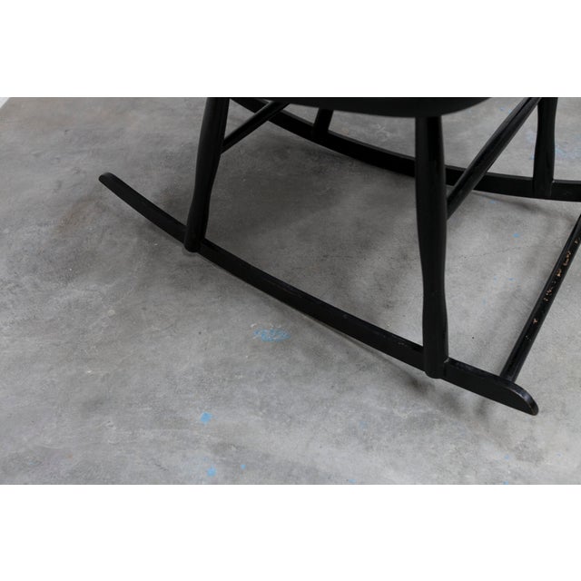 Grandessa Rocking Chair in Black Beech attributed to Lena Larsson for Nesto, 1960s For Sale - Image 10 of 18