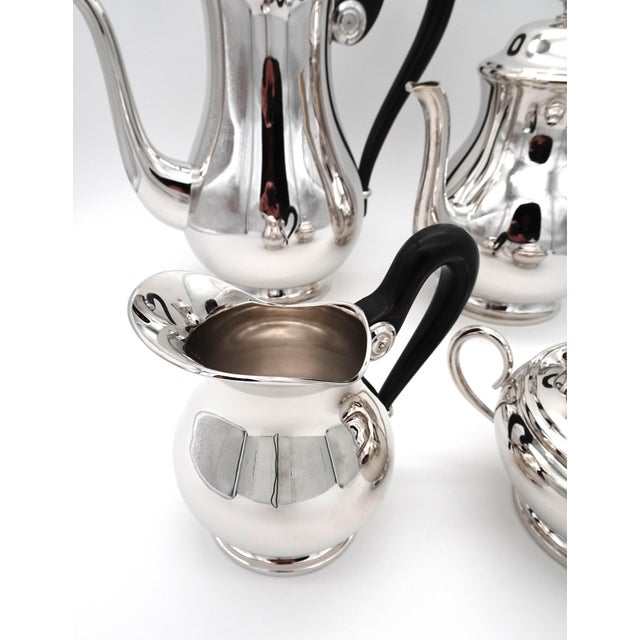 Antique Silver-Plated Coffee Service with Tray by Otto Wiskemann, 1940s, Set of 5 For Sale - Image 12 of 18