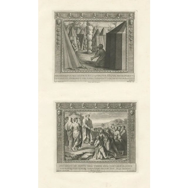 Pozzi, Religious Illustration Depicting Moses Descending from Mount Sinai, 1850, Print For Sale