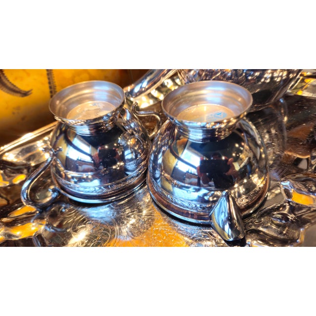 Antique Warren Plate Silver Plated Tea Set- 5 Pieces For Sale - Image 11 of 12