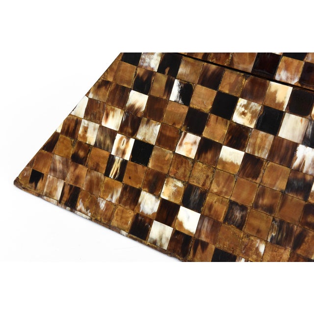 Vintage Monumental Horn and Wood Pyramid Two Part Box Style of Karl Springer For Sale - Image 12 of 12