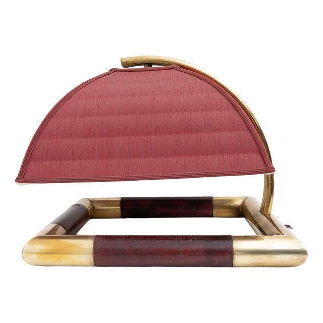 Mid-Century Modern Italian Brass Table Lamp by Tommaso Barbi, 1970s For Sale