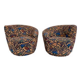 1990s Memphis Style Nautilus Swivel Chairs - a Pair For Sale