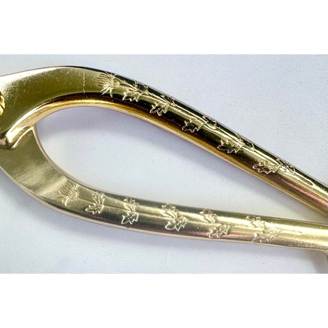 Japanese 24k Gold Plated Bonsai Ikebana Gardening Metal Scissors Kenzan Wood Box Tea Ceremony For Sale - Image 9 of 14