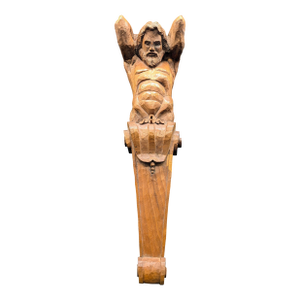 19th Century Hand-Carved Oak Architectural/Decorative Atlas Corbel