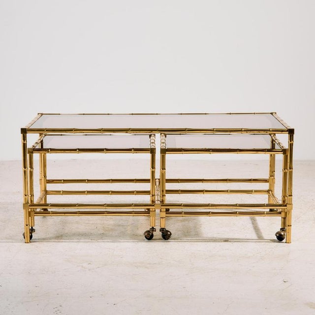 Vintage Brass Coffee Table, 1970s, Set of 3 For Sale - Image 16 of 16