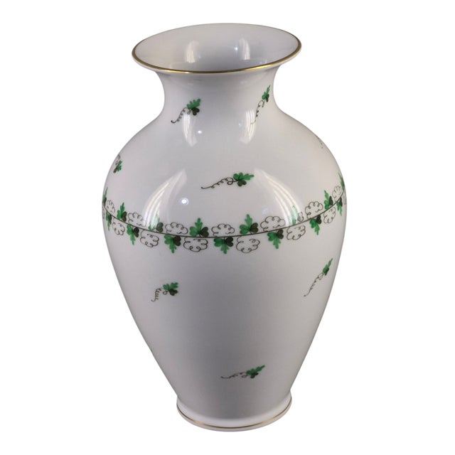 Vintage Fine Porcelain Hand Painted Herend Hungary Vase 9.5'' High For Sale - Image 9 of 9