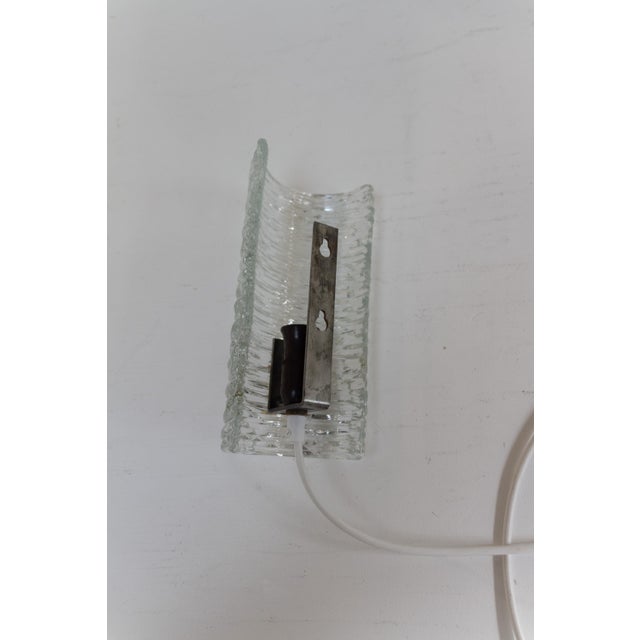 Mid-Century Swedish Glass and Brass Sconce attributed to Carl Fagerlund for Orrefors, 1960s For Sale - Image 12 of 15
