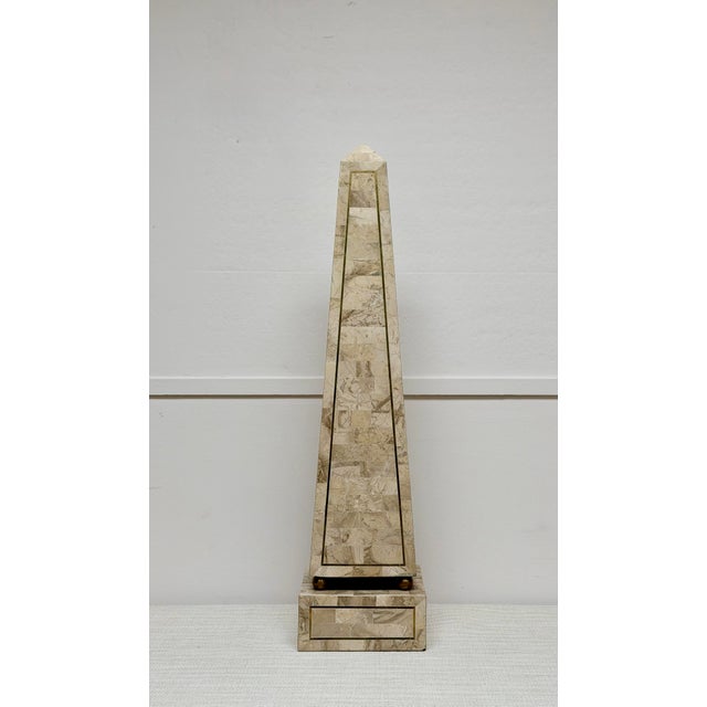 1970s Maitland Smith Tessellated Marble Large Obelisk For Sale In Detroit - Image 6 of 9
