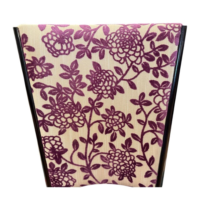 Vintage Set of Six Italian Mid-Century Dining Chairs With Floral Pattern Upholstery For Sale In Los Angeles - Image 6 of 9