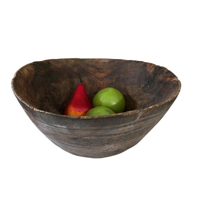 Vintage African Hausa Engraved Wooden Bowl From Niger 11.5" Diameter For Sale - Image 10 of 10