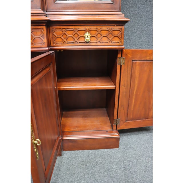 Henkel Harris Wild Black Cherry Breakfront China Cabinet, 1996 For Sale - Image 15 of 18