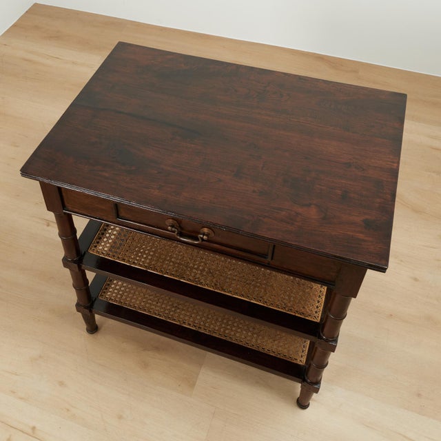 Pair of Antique British Colonial Rosewood Three Tiered Stands For Sale - Image 13 of 18