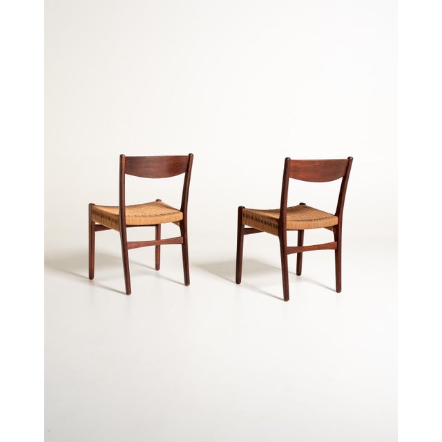 Scandinavian Chairs with Rope Seats, 1960s, Set of 2 For Sale - Image 6 of 11