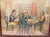 Figurative Antique 19th Century Original Men Playing Cards at Table Watercolor Painting For Sale - Image 3 of 13