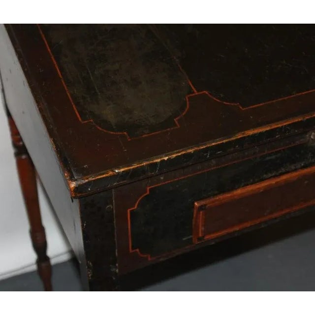 Black 19th C Original Paint Decorated Lap Desk For Sale - Image 8 of 12