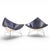 George Nelson for Vitra Mid Century Black Leather Coconut Chairs - Pair Each chair measures: 41.25 wide x 32 deep x 33...