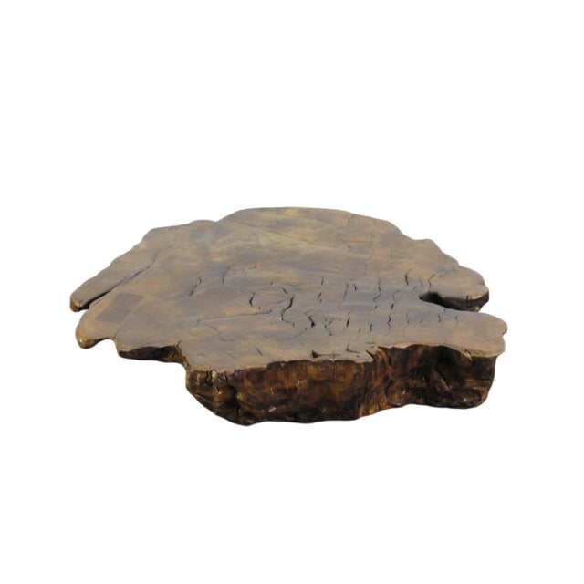 Inspired by the beauty of natural wood formation, this organic natural wood table top block sculpture or board is...