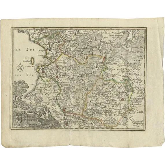 Antique Map of the Province of Overijssel by Keizer & De Lat, 1788 For Sale