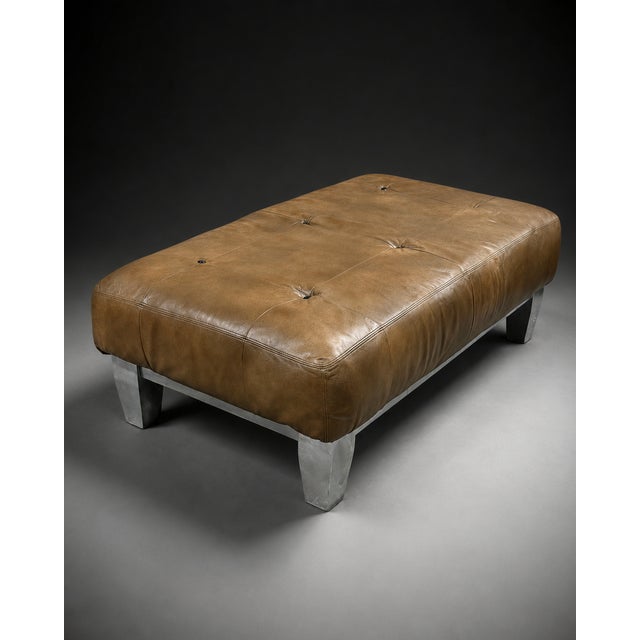 2020s Loom Ironhide Leather Bench For Sale - Image 5 of 8