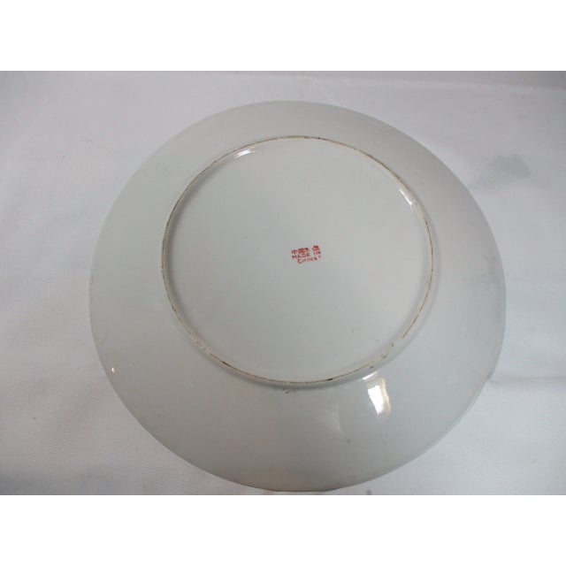 1970s Family Rose Hand Painted Enamel Porcelain Chinese Plate For Sale - Image 6 of 7