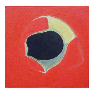 Minimalist Red & Black Abstract Geometric, "John Favors Red" by Cassandra Linnea Auker