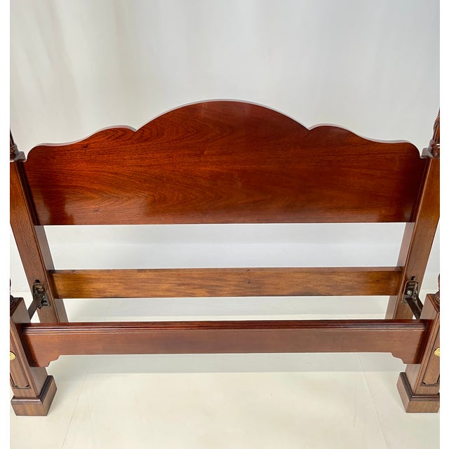 Wood Hickory Chair Co. Attributed Queen-Size Reed and Ribbon Four-Poster Bed For Sale - Image 7 of 14